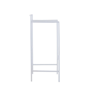 Svelte 30" Coastal Contemporary Iron Saddle-Seat Low-Back Bar Stool with Foot Rest - JONATHAN Y